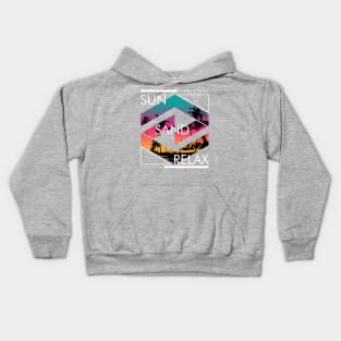 sun sand relax summer beach Kids Hoodie